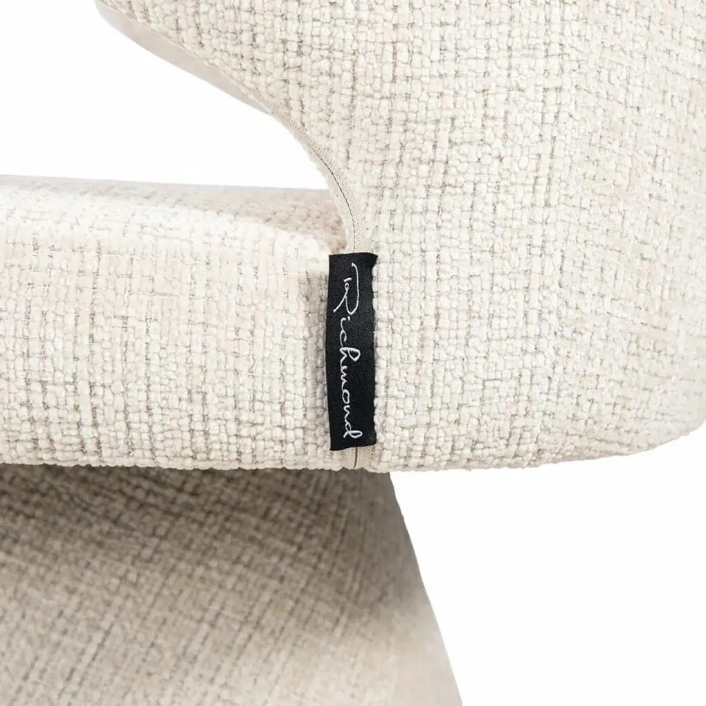 Richmond Interiors Gatsbi Design Stoel Met Stoffen Poot Beige Chenille