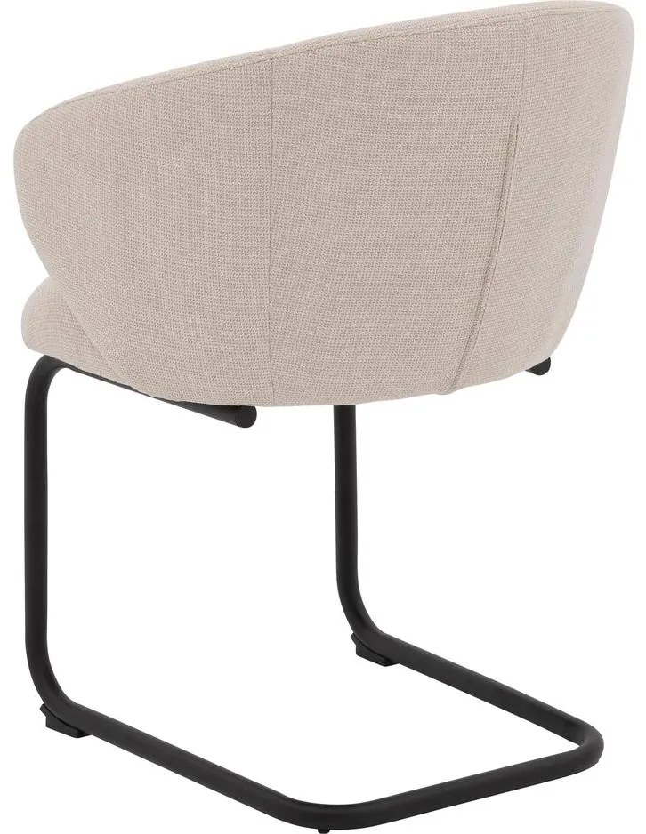 Goossens Stoel Noomi beige stof met armleuning,