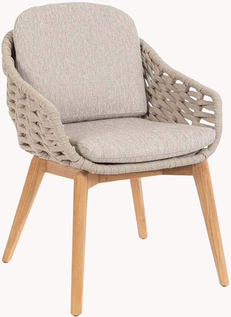 Tuin eetstoelen Tamira met teakhouten poten, 2-delig