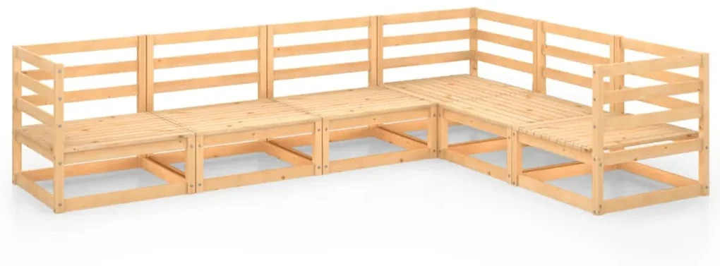 vidaXL 6-delige Loungeset massief grenenhout
