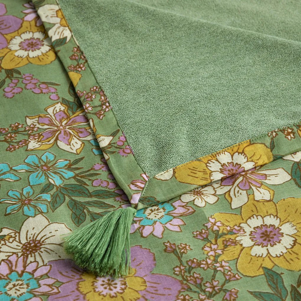 Bedrukte XL badstof gevoerde Fouta, Rosemary