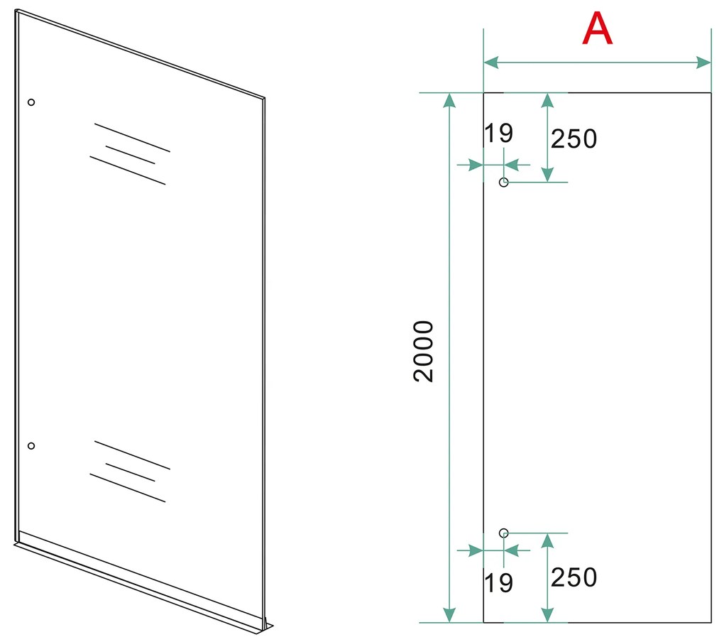 Mueller Less glasplaat 80cm helder glas