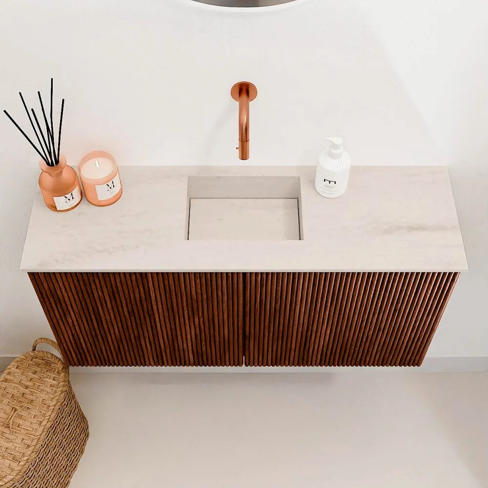 Mondiaz Joya DLux 80cm toiletmeubel ruby met wastafel faye midden zonder kraangat meli