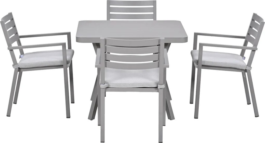 Garden Impressions Amarillo tuinset 5-delig - Mina tuintafel 90x90 taupe