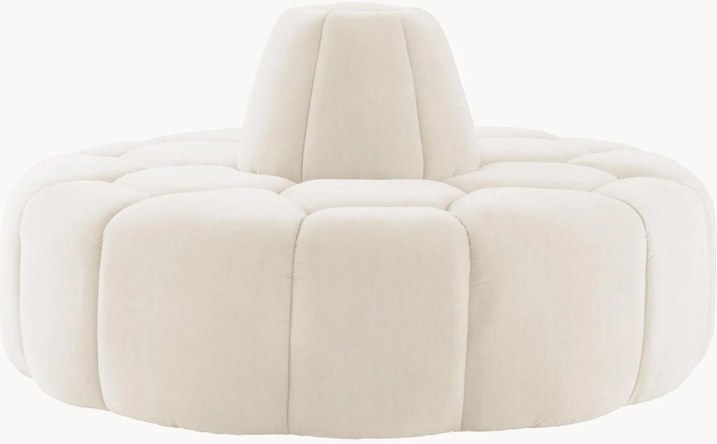 Beklede chenille poef Pleasant