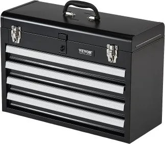 VEVOR Gereedschapskist 520x218x361 mm, Gereedschapskist met 4 laden, Gereedschapskoffer met EVA-inzetstukken, Ladeslot met kogellagers en poedercoating, Multifunctionele gereedschapsorganizer