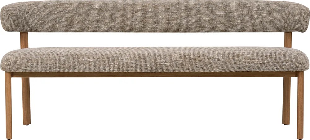 Eetkamerbank Eiken Met Grove Stof 180 Cm