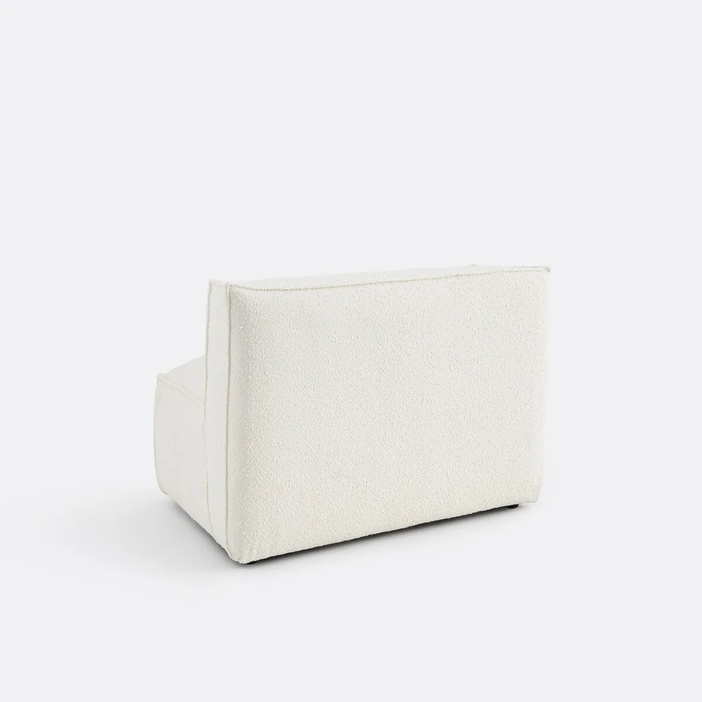 Open hoekelement voor modulaire bank, in bouclé stof, Seven