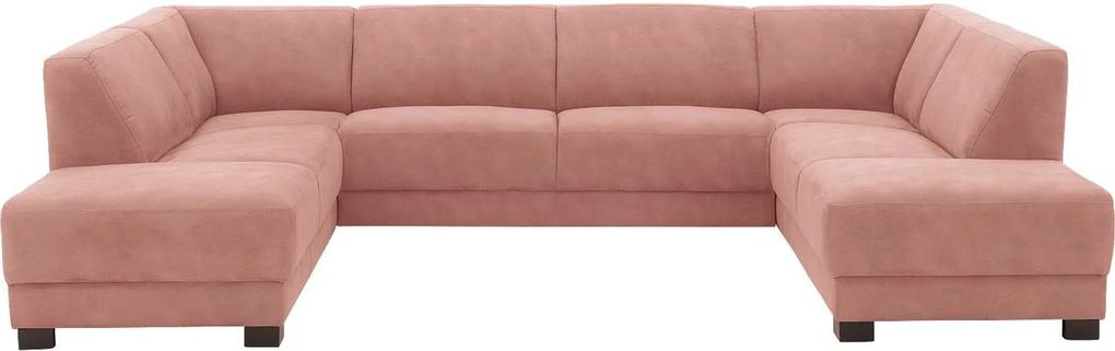 Goossens U-opstelling My Style Microvezel roze, microvezel, 2,5-zits, stijlvol landelijk met ligelement links  met ligelement rechts