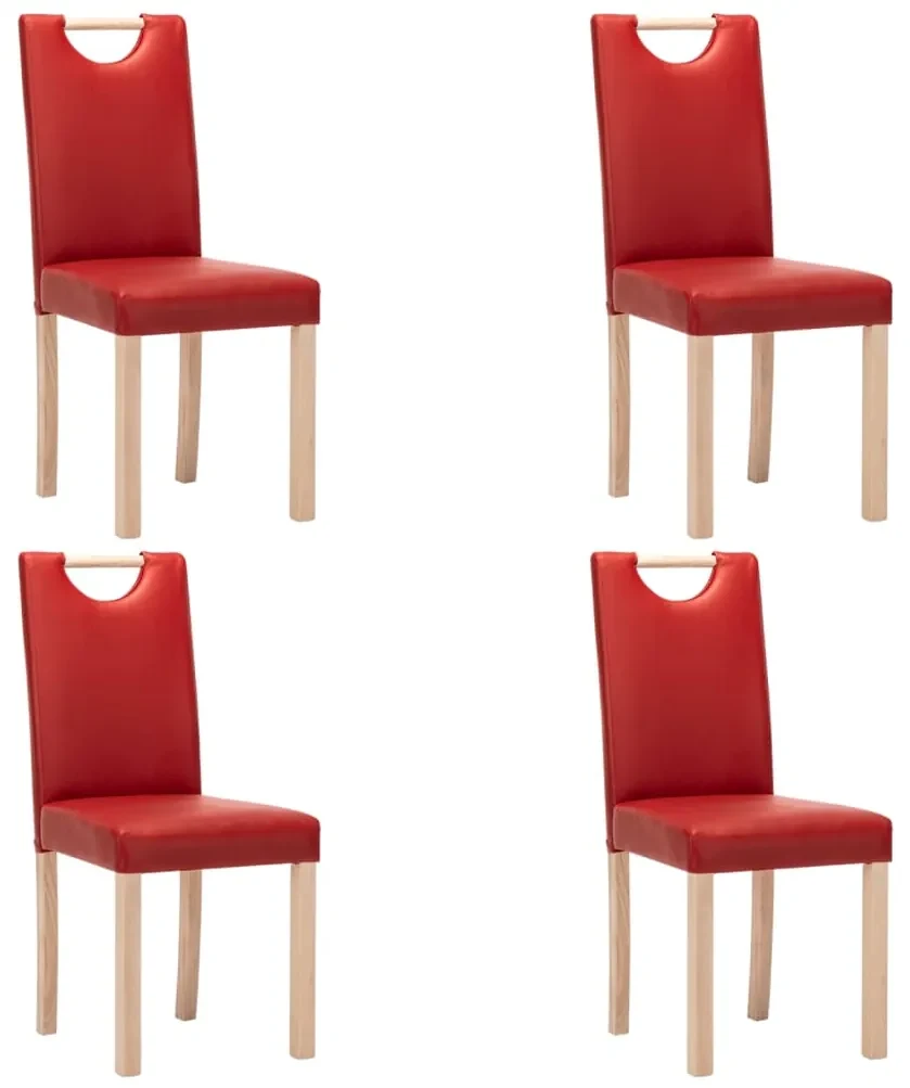 vidaXL Eetkamerstoelen 4 st kunstleer wijnrood