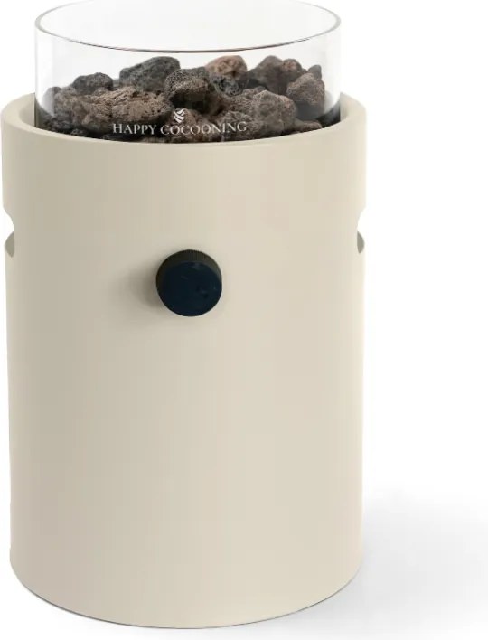 Happy Cocooning Lumi Steel tafelbrander rond 21xH37 cm Oyster Beige