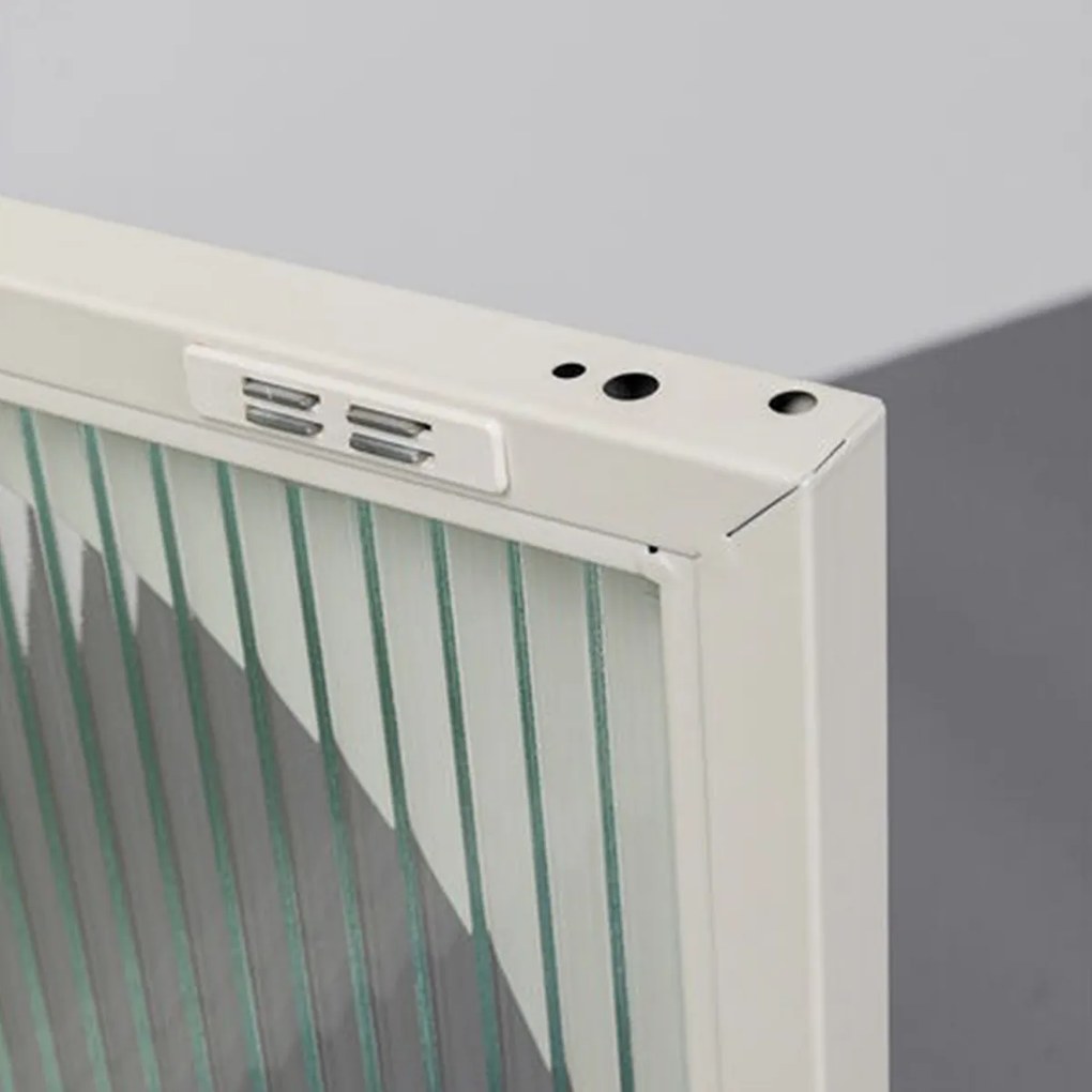 Tv-meubel Met Ribbelglas Off White - 120x40x60cm.