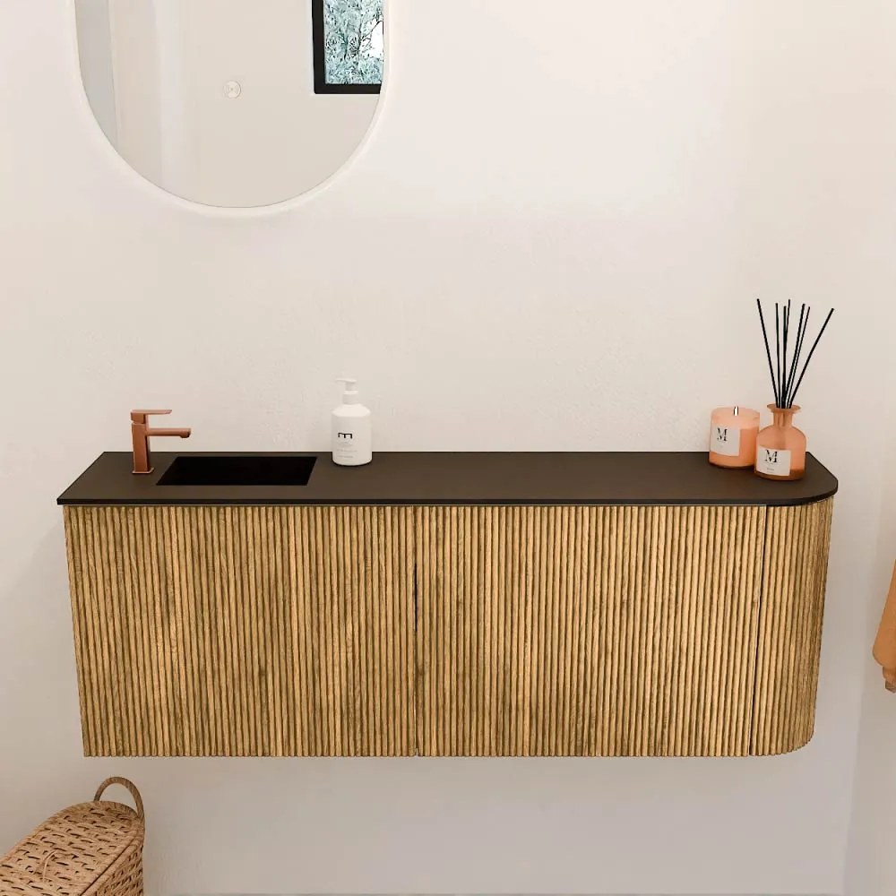 Mondiaz Joya 110cm toiletmeubel ronding rechts oak met wastafel faye links 1 kraangat urban
