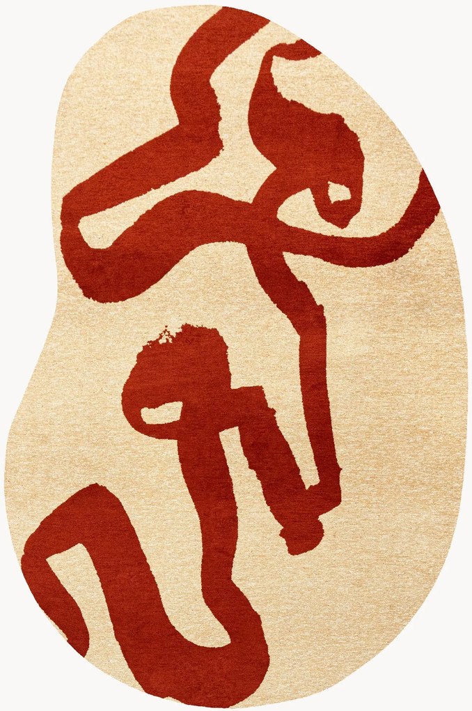 Wasbaar jacquard in- & outdoor vloerkleed Ribbon in organische vorm