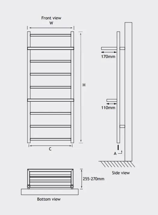 Eastbrook Launton design radiator 120x50cm mat wit 439W
