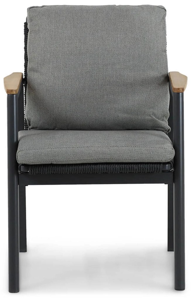 Tuinset Ronde Tuintafel 6 personen 150 cm Aluminium/rope Grijs Coco Ralph/Fabriano