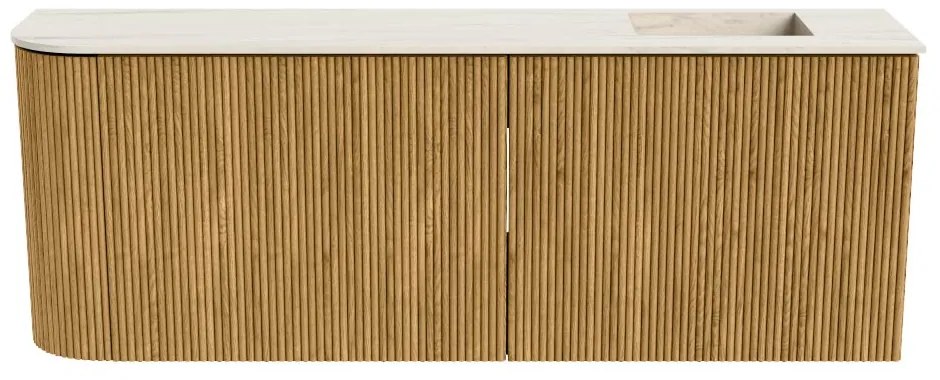 Mondiaz Joya DLux 110cm toiletmeubel ronding links oak met wastafel faye rechts 1 kraangat meli