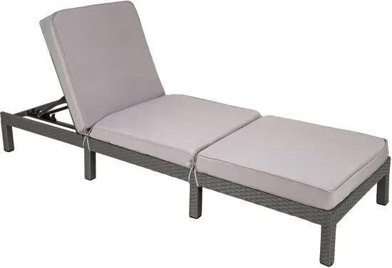 Wicker ligstoel grijs - ligbed voor tuin - 402308