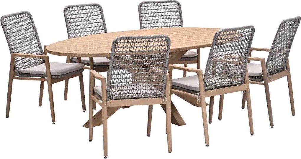 Garden Impressions Luando tuinset 7-delig - Tamako tuintafel ovaal 220x115 cm