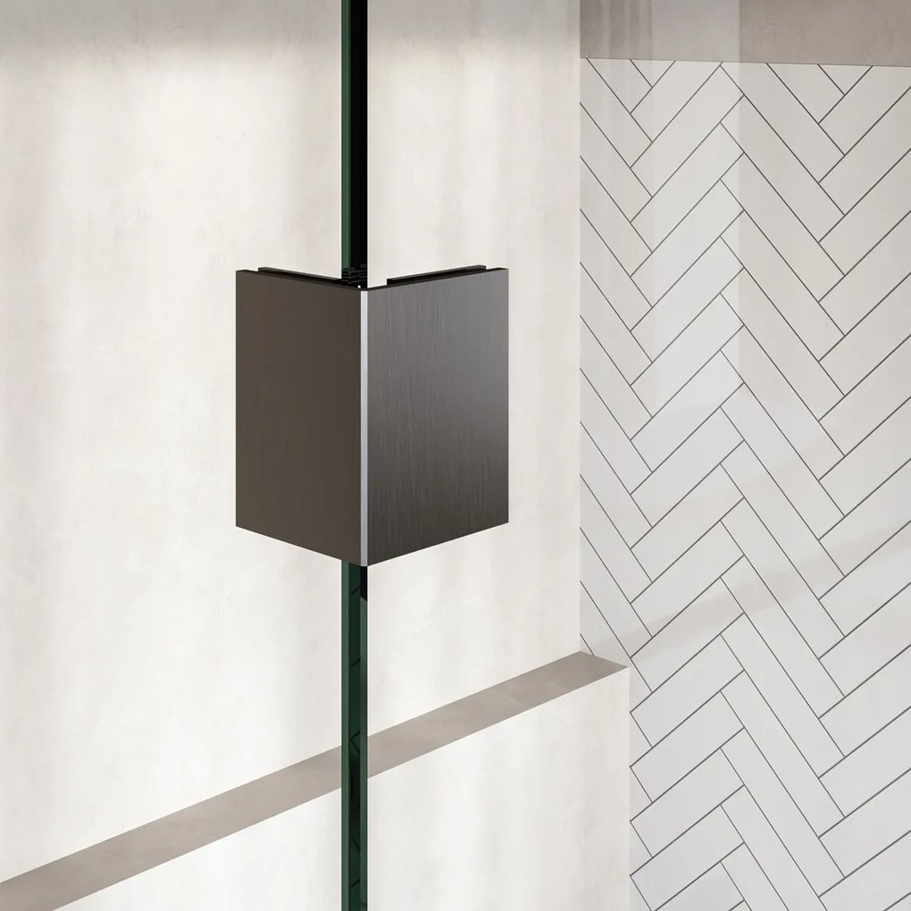 Brauer Void profielloze inloopdouche 100cm met 40cm zijwand gunmetal geborsteld PVD