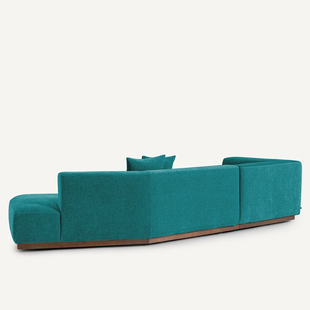 Open hoekbank in chenille fluweel, Jacopo
