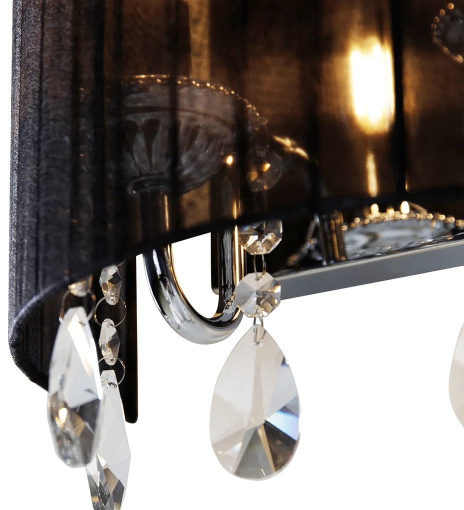 Set van 2 wandlampen chroom met zwarte kap - Ann-Kathrin 2