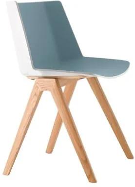 MDF Italia Aïku Wood stoel naturel eiken onderstel wit - sugar paper blue