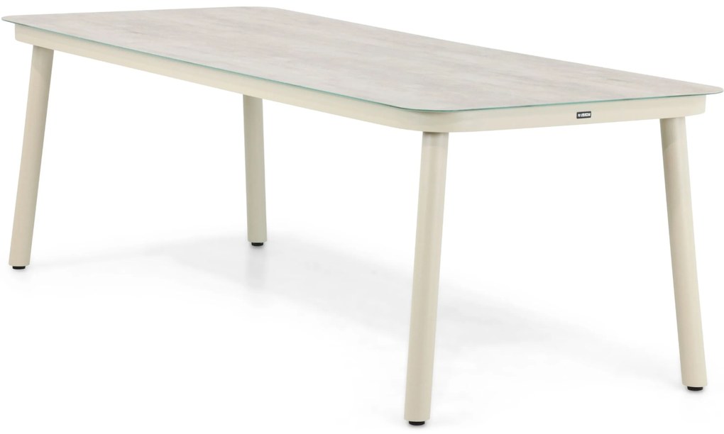 Dining Tuintafel rechthoekig 220 x 90 cm Aluminium/Ceramic glass Taupe Tavano