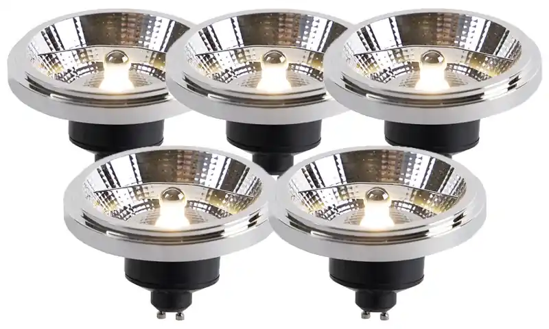 Set van 5 GU10 dimbare LED lampen AR111 11W 810 lm 2700K