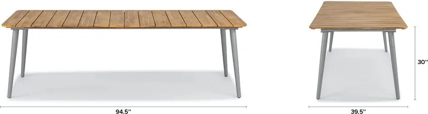 The Outsider Dining Tuintafel - Reims - 200x100 cm - Acaciahout - Grijs - The Outsider