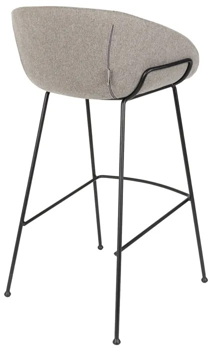 Zuiver Feston Hoge Design Barkruk Grijze Stof