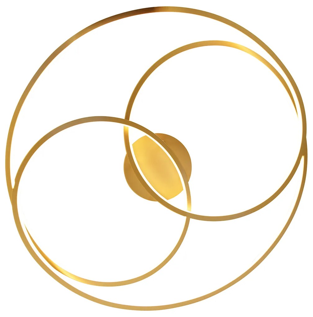 Plafondlamp goud 78 cm incl. LED 3 staps dimbaar - Rowin