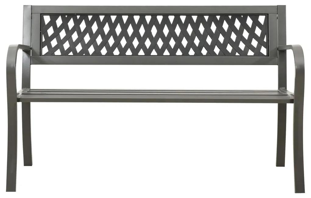 vidaXL Tuinbank 125 cm staal grijs