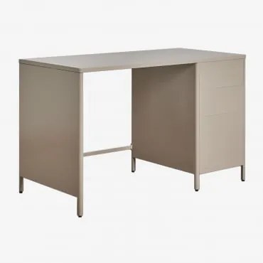 Michigan Bureau 120x60 Cm In Staal Met Lades Moka Bruin - Sklum