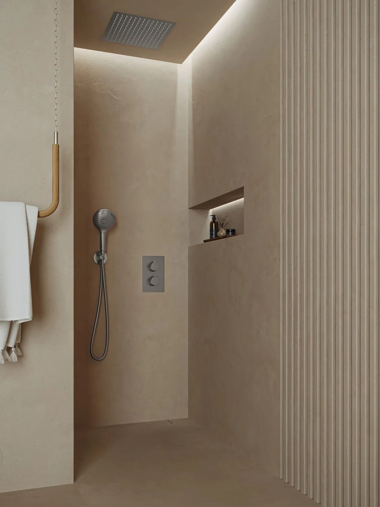 Saniclear Cube inbouw regendouche met inbouw douchekop 30x30cm en 2 standen handdouche RVS