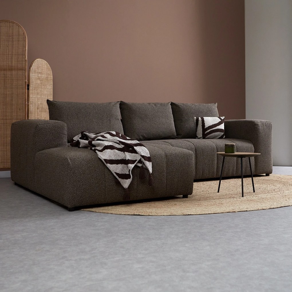 Bruine Bank Met Decoratieve Strepen Hoek Links