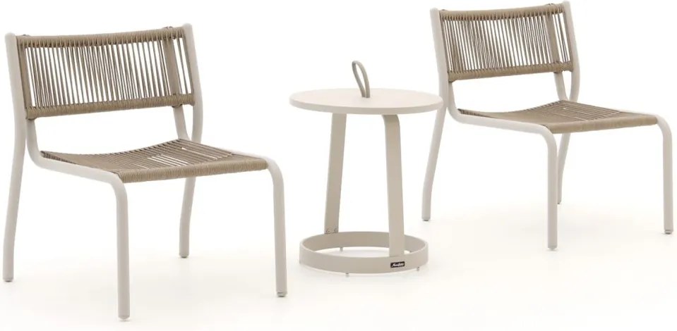 Bistro- en balkonset Manifesto  | 2 personen aluminium | Tuinset stapelbaar | 3-delig | Kees Smit Tuinmeubelen