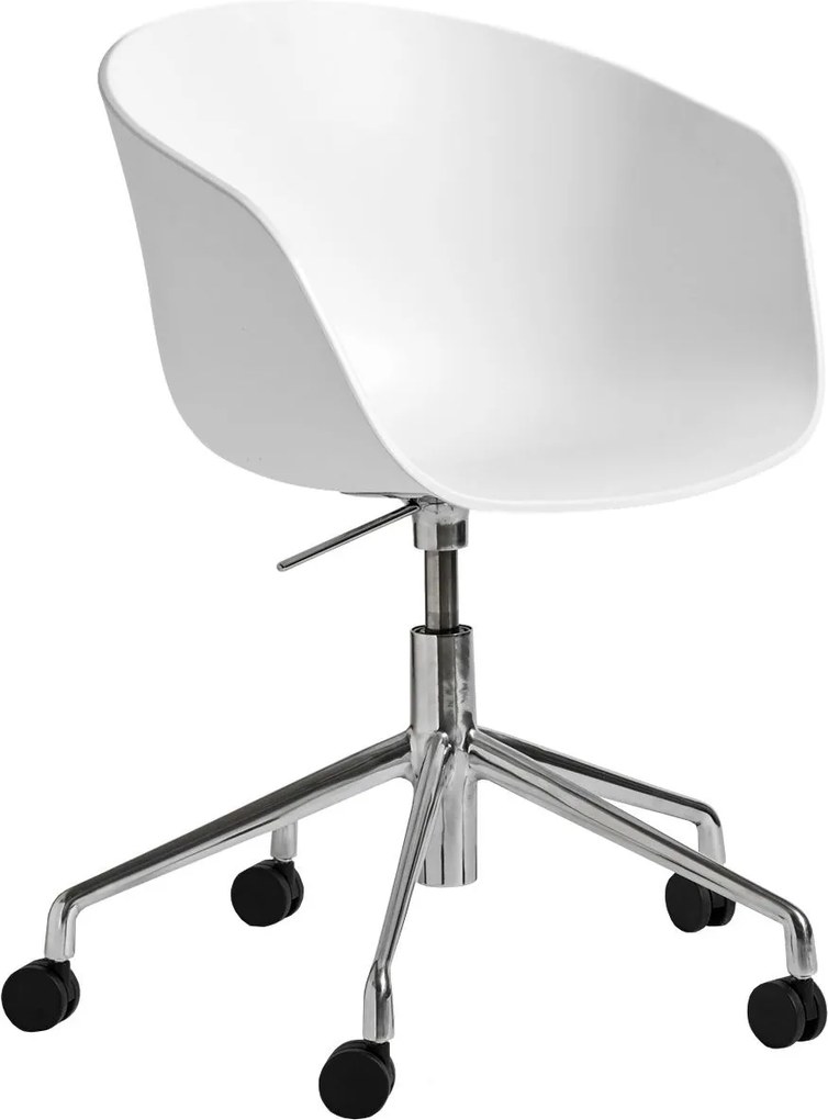 Hay About a Chair AAC52 bureaustoel onderstel gepolijst aluminium kuip White