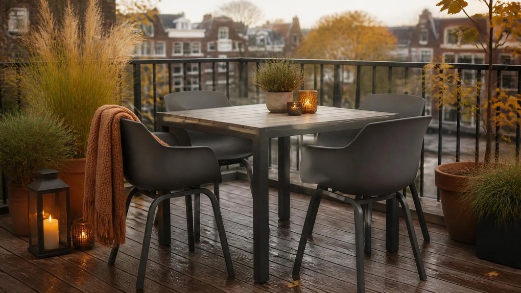 Tuinset 4 personen 92 cm Aluminium/Kunststof Grijs Lifestyle Garden Furniture Salina/Young