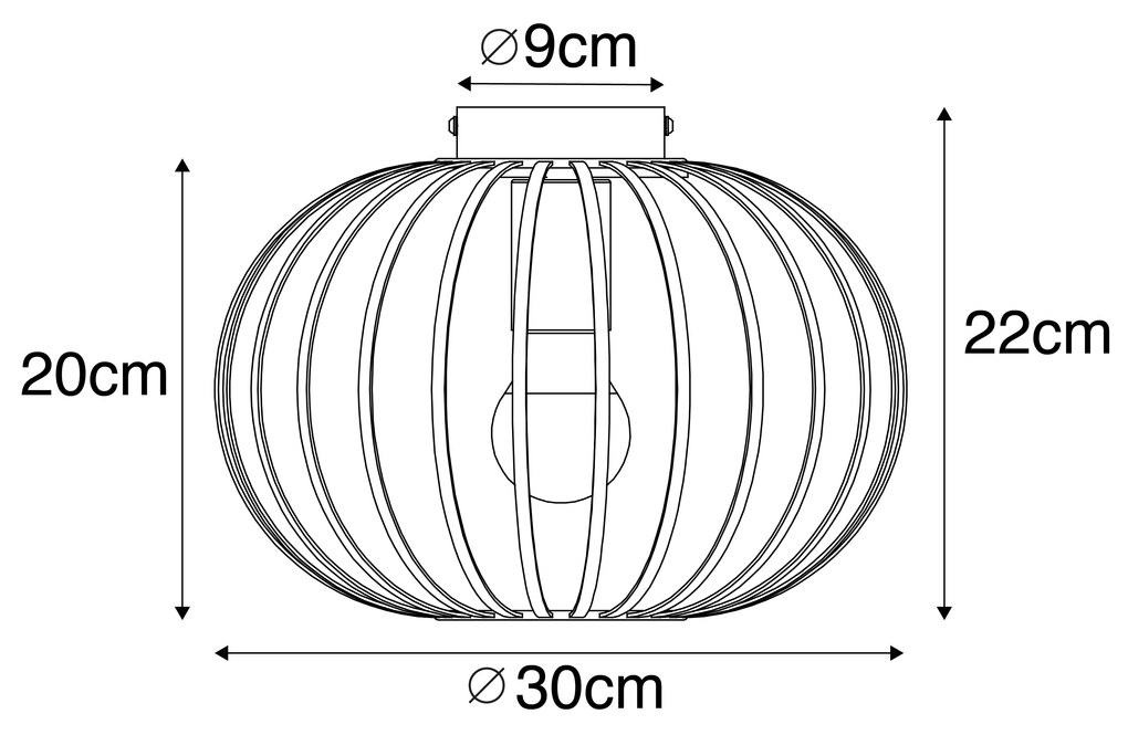 Design plafondlamp wit 30 cm - Johanna Design E27 rond Binnenverlichting Lamp