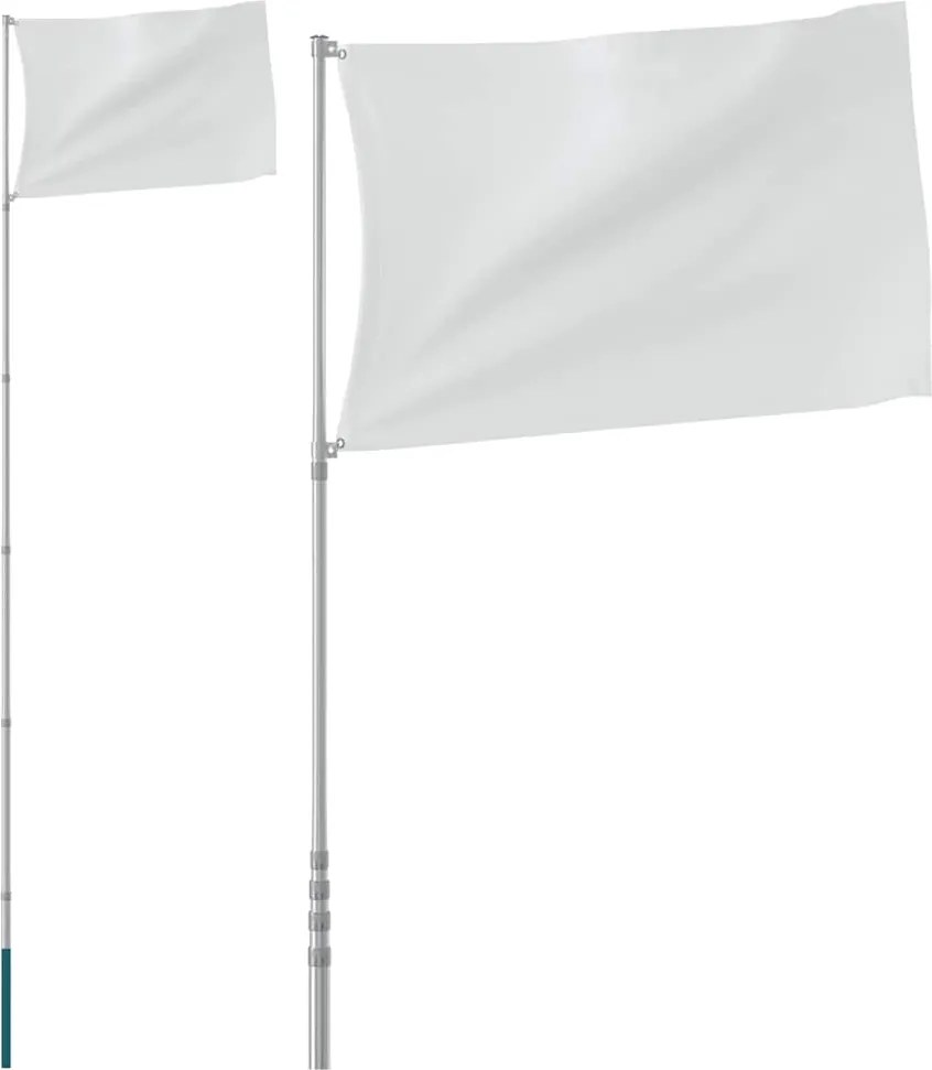 vidaXL Vlaggenmast telescopisch 5,5 m aluminium zilverkleurig