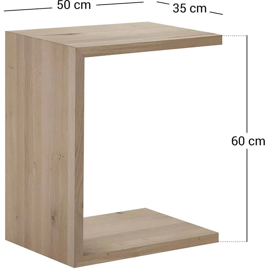 Goossens Bijzettafel Quinze, 50 x 60 x 35cm