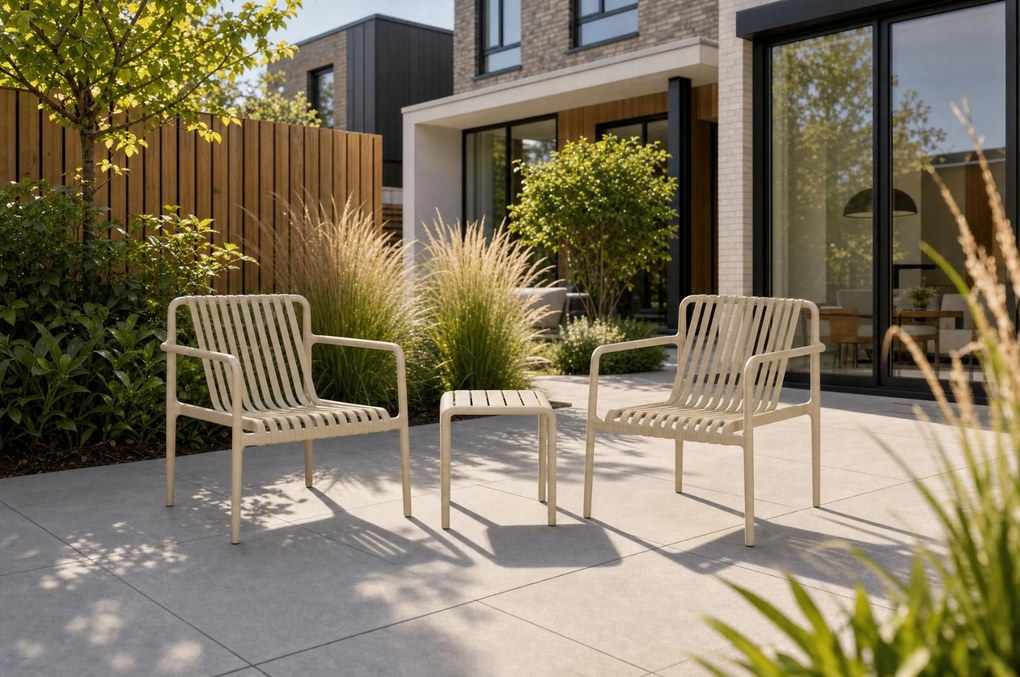Bistroset 2 personen Kunststof Zand/Beige Domani Furniture Alba