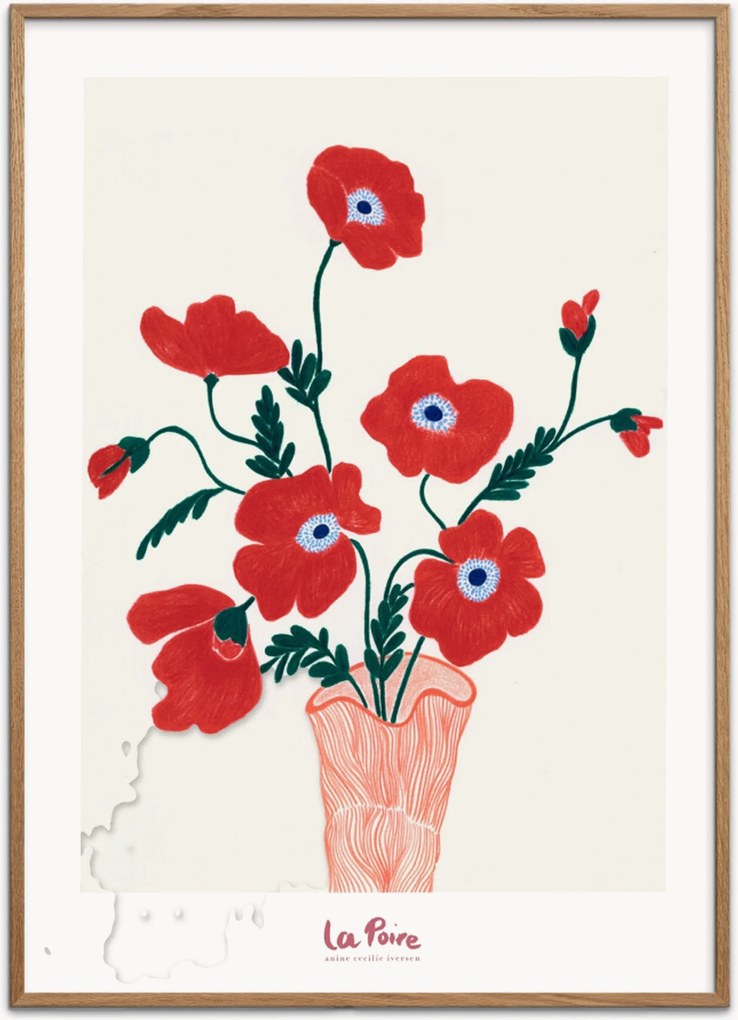 Ingelijste digitale print La Poire - Poppies