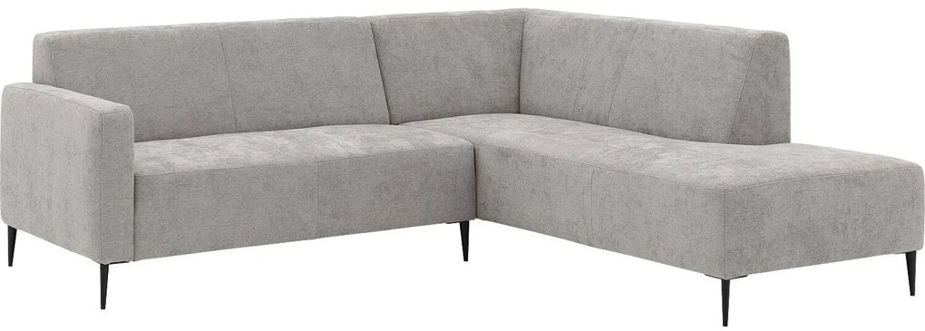 Goossens Zitmeubel Key West grijs, stof, 2-zits, modern design met ligelement rechts