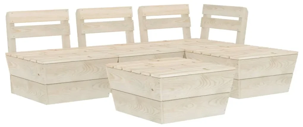 vidaXL 5-delige Loungeset pallet geïmpregneerd vurenhout