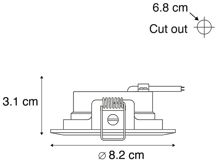 Set van 5 inbouwspots zilver 3-staps dimbaar IP44 - Ulo