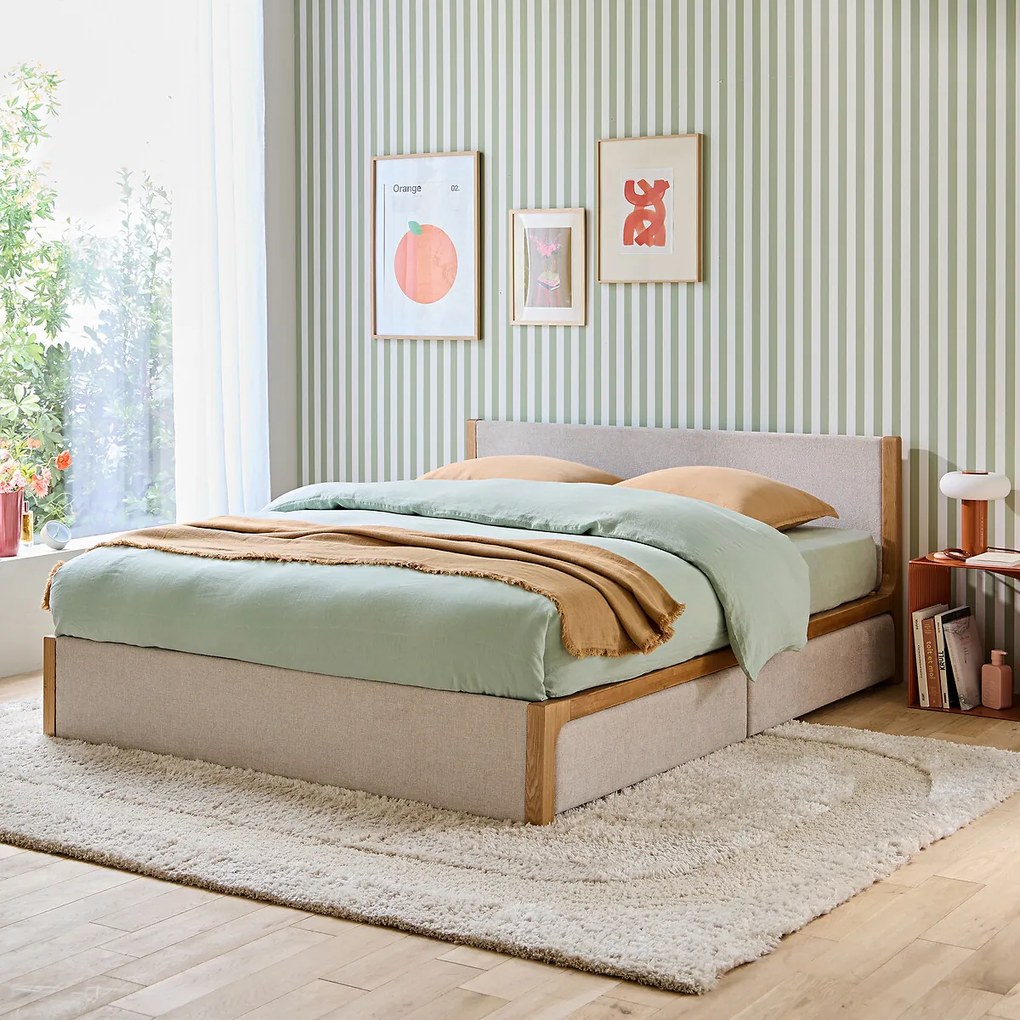 Set van 2 opberglades voor bed Elori