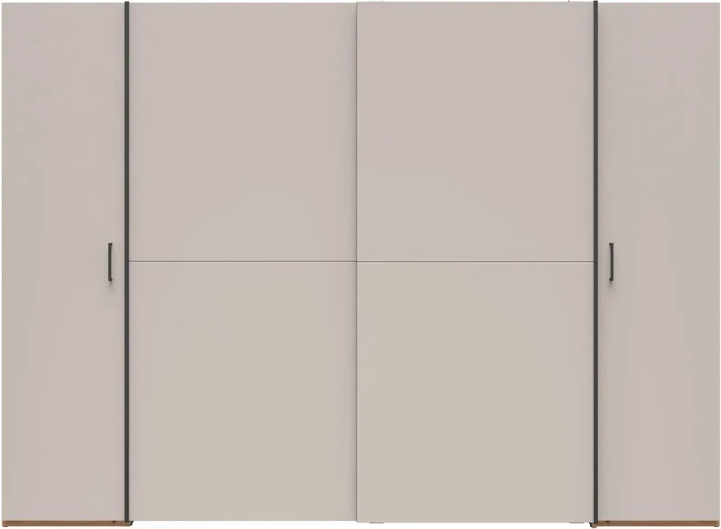 Kledingkast Nudali 100, Artisan eiken, Zwart, Kasjmier, 191x260x59cm, 204.35 kg, Kledingkast deuren: Met scharnieren, Schuivend
