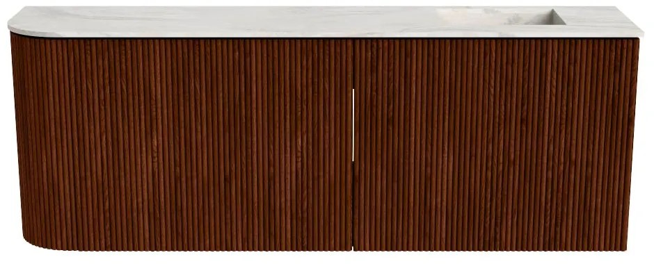 Mondiaz Joya DLux 110cm toiletmeubel ronding links ruby met wastafel faye rechts zonder kraangat ostra